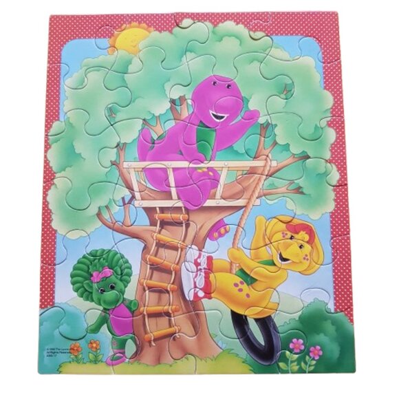 Vintage 1996 Milton Bradley Puzzles Barney & Friends Purple Dinosaur Baby Bop BJ - Picture 15 of 16